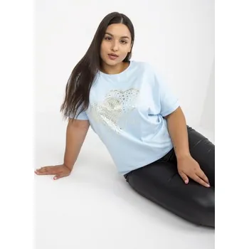 Dámské tričko s potiskem plus size ETA světle modré