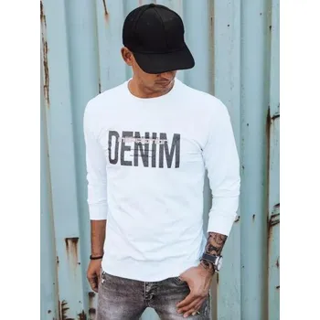 Pánská mikina Pánská mikina s potiskem DENIM bílá