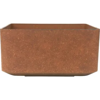 Květináč Venkovní plastový květináč hnědý kvádr 43x22x43 (Venkovní plastový květináč s imitací kamene)