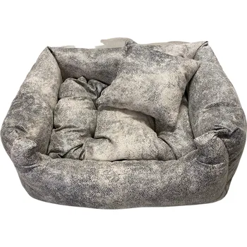 Pelíšek pro psa ELEGANT obdélníkový pelech pro psa, šedý mramor s polštářkem - 130 cm x 110 cm