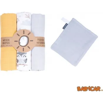 látková plena MAMO TATO mušelínové plenky 3ks + žínka Vzor 5