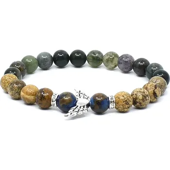 Náramek Mijabijoux Náramek z minerálů achát a jaspis MB00288