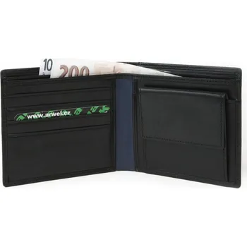 Peněženka Pánská kožená peněženka Arwel 3223A­ - černá-modrá
