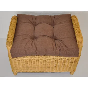 Podsedák Axin Trading s.r.o. Polstr na ratanovou taburetku Ear - látka hnědý melír