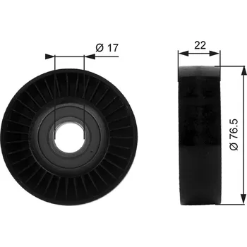 Autodíl Vratná/vodicí kladka, klínový žebrový řemen GATES T36183