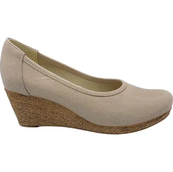 Dámské lodičky Dámské kožené lodičky na klínku Kira 2978 béžové Velikost: 40 (EU)