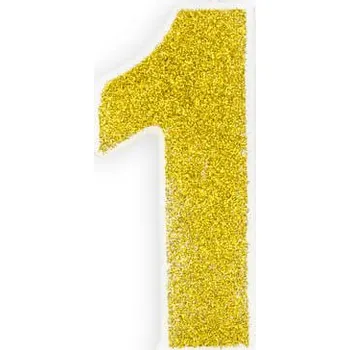 Dortová svíčka PartyDeco Narozeninová dortová svíčka číslo "1" zlatá