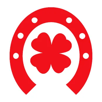 Samolepící dekorace SAMOLEPKA Koňská podkova 003 se čtyřlístkem (10 - červená) NA AUTO, NÁLEPKA, FÓLIE, POLEP, TUNING, VLASTNÍ TEXT, TISK, AUTOSAMOLEPKY.cz, POLEPY, OBRÁZEK, LOGO, SAMOLEPKY