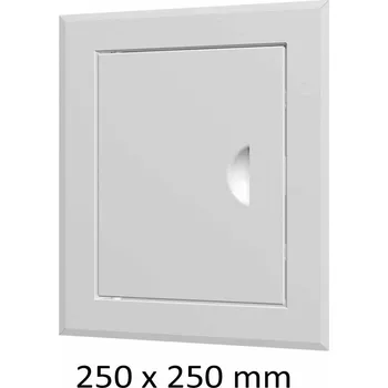 Revizní dvířka Revizní vanová dvířka ocelová 250 x 250 mm s montážním límcem, bílá MIKAWI 59-0211