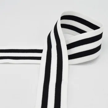Textilie Pruženka bílo-černé pruhy, 40mm