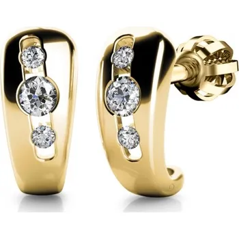 Náušnice Couple, Decentní náušnice Syros ze žlutého zlata se zirkony, 585-68-3-0157.0Z00.0.00.001.05