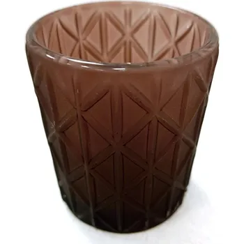 Svícen Svícen skleněný matný hnědý - 85 x 55 mm