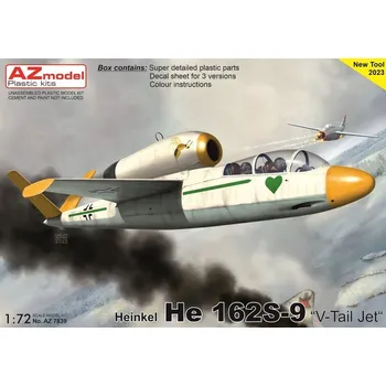 Plastikový model AZ Model Heinkel He 162S-9 "V-Tail Jet"