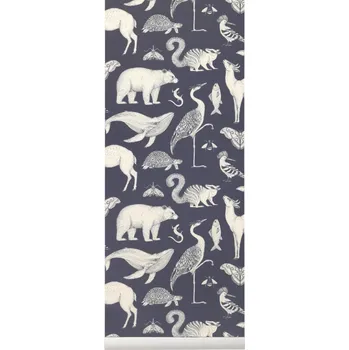 Ferm Living, Tapeta Katie Scott Animals tmavomodrá - Formadore