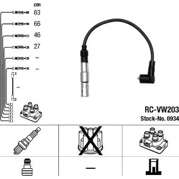 Zapalovací kabel Sada kabelů pro zapalování NGK RC-VW203