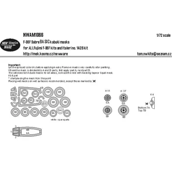 Plastikový model New Ware 1/72 Mask F-86F Sabre BASIC (FUJI,ITAL)