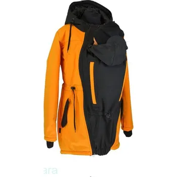 Šátek na nošení dítěte Shara Softshellová nosicí parka pro přední nošení S HLADÍCÍMI KAPSAMI - jaro/podzim Velikost: XXL, Vzor: med/černá