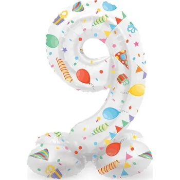 Balónek Folat Balónek fóliový číslo 9 samostojné Veselá party 41 cm