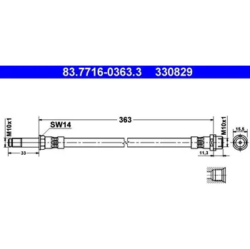 Brzdová hadice Brzdová hadice ATE 83.7716-0363.3