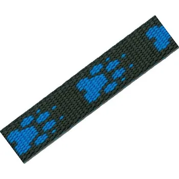 Postroj pro psa Popruh polypropylen tlapka černý/modrý - 16mm