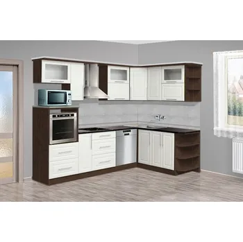 Kuchyňská linka Nabytekmorava Levná rohová kuchyňská linka MODENA B barva kuchyně: šedá/bílá, příplatky: bez příplatku