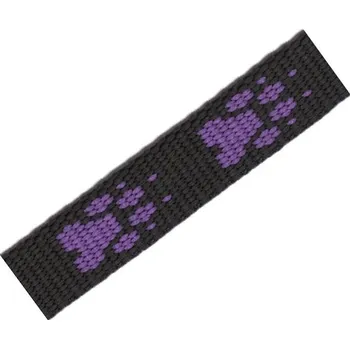 Postroj pro psa Popruh polypropylen tlapka černý/fialový 16mm