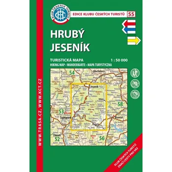 Trasa - KČT Laminovaná turistická mapa - Hrubý Jeseník, 9. vydání, 2019