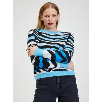 Dámský svetr Orsay Černo-modrý dámský vzorovaný svetr - Dámské Orsay Other 2179498