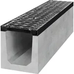 Covernit Spádový betonový žlab B125 s litinovou mříží 1000 x 200 x 250 mm, Varianta: 12 / B125