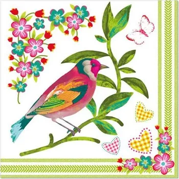 Papírový kapesník Pap Star Ubrousky 20ks, 3-vrstvé, 33 cm x 33 cm, "Birdie" 82980 82980