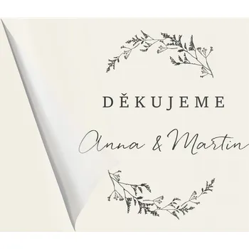 Svatební dekorace Transparentní svatební samolepka s vlastními jmény ( 10 Ks ) - KVÍTÍ