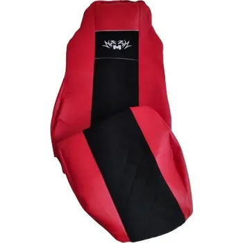 Potah sedadla Autopotahy kožené+manšestr pro MAN TGA/X/S/M/L, červeno-černá barva (č. 34)