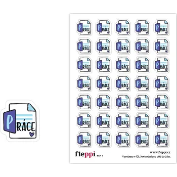 samolepka Fleppi Samolepky Pracuji ve Wordu Materiál samolepky: lesklá
