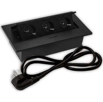 Elektrická zásuvka Zásuvka FLEXI 3 x 230 V AC (10 A) černá