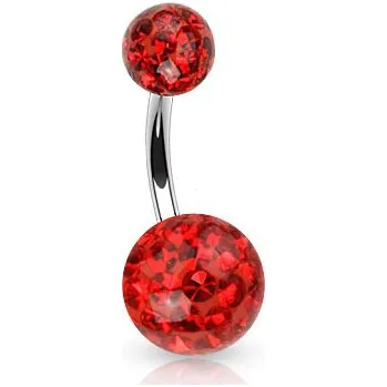 Piercing Šperky4U Piercing do pupíku zdobený krystaly Swarovski® - BS01021-R