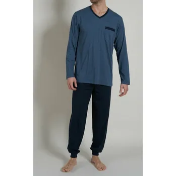 Pánské pyžamo Pánské pyžamo dlouhé - 56095 4065 - modré - Bugatti modrá 52