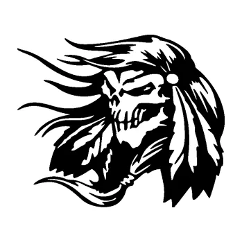 Samolepící dekorace SAMOLEPKA Indián 007 levá lebka náčelník (01 - černá) NA AUTO, NÁLEPKA, FÓLIE, POLEP, TUNING, VLASTNÍ TEXT, TISK, AUTOSAMOLEPKY.cz, POLEPY, OBRÁZEK, LOGO, SAMOLEPKY