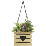 Amadea Dřevěný závěsný obal se srdcem s květináčem 27 cm