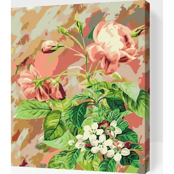 Malování podle čísel - Vintage růže 4 Velikost: 30x40cm, Rámování: Pouze srolované plátno