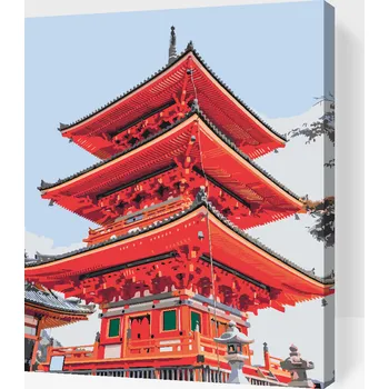 Malování podle čísel - Chrám Senso-ji 2 Velikost: 30x40cm, Rámování: Pouze srolované plátno