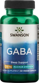 Přípravek na podporu paměti a spánku Swanson Maximum Strength GABA 750 mg 60 cps.