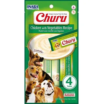 Pamlsek pro psa Inaba Churu dog snack kuře a zelenina 4x14 g