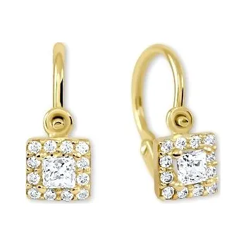 Náušnice Leru Dětské náušnice kostička s bílými zirkony