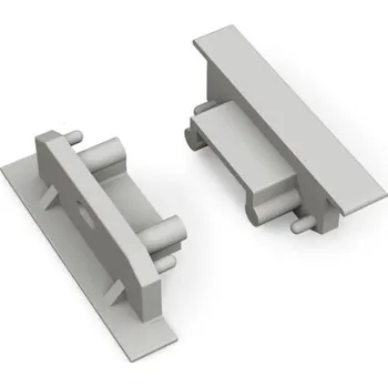 LED lišta Koncovka WIRELI GROOVE14 šedá hranatá s otvorem, pár