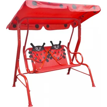 Dětská houpačka Dětská zahradní houpačka kovová 75 x 115 cm červená