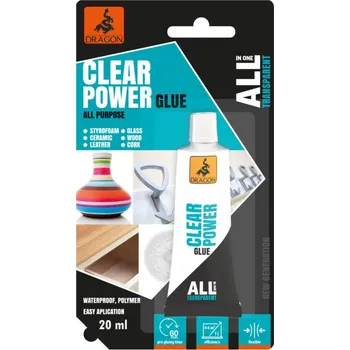 Průmyslové lepidlo DRAGON All in one CLEAR POWER univerzální čiré lepidlo 20 ml
