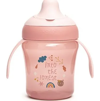 Suavinex nerozlitný hrneček 200 ml Forest růžová