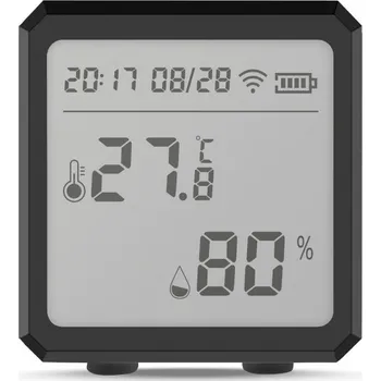 Meteostanice WiFi Senzor Teploty a Vlhkosti Vzduchu s LCD Displejem Černý