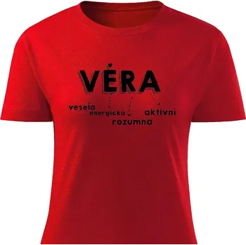 Dámské tričko Dámské tričko Věra Barva: Červená, Velikost: M