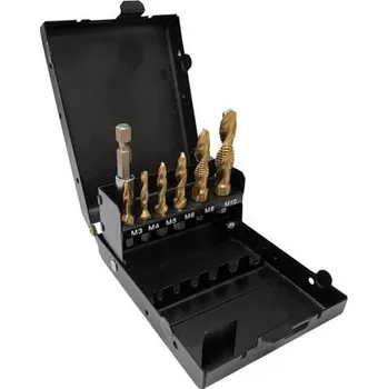 Ruční nářadí NÁSTROJE CZ sada kombinovaných závitníků M3+M4+M5+M6+M8+M10 + adaptér, CZVZ-133-907